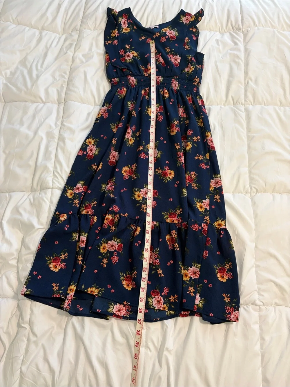 Chenault Girl navy maxi dress with floral design - Size 12 - Picture 6 of 9